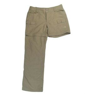 Womens The North Face Convertible Cargo Pants Outdoor Hiking Khaki Tan Sz 12